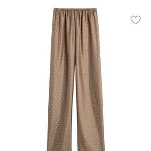 Theory Brown Silk Polka Dot Pull-on Pants XS